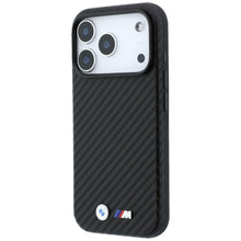 Заредете изображение във визуализатора на галерията – BMW case for IPHONE 18 Pro/17 Pro compatible with MagSafe (Carbon Metal Logo) black 
