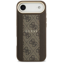 Заредете изображение във визуализатора на галерията – GUESS case for IPHONE 17 Air compatible with MagSafe GUHMP17MPG4SEMCW (PU W/ 4G Stripe) brown
