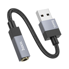Заредете изображение във визуализатора на галерията – Adapter AUX USB A (male) to Jack 3,5 mm (female) Hoco UPA32D black
