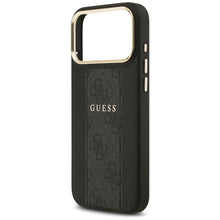 Заредете изображение във визуализатора на галерията – GUESS case for IPHONE 17 Pro Max compatible with MagSafe GUHMP17XPG4SEMCK (PU W/ 4G Stripe) black
