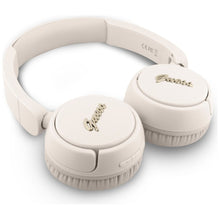 Заредете изображение във визуализатора на галерията – Wireless headphones Guess Metal Logo Script beige
