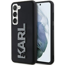 Заредете изображение във визуализатора на галерията – Original Pouch KARL LAGERFELD  hardcase 3D Rubber Glitter Logo KLHCS24S3DMBKCK for Samsung Galaxy S24 black
