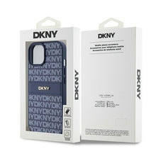Заредете изображение във визуализатора на галерията – Original Case DKNY hardcase Leather Mono Stripe &amp; Metal Logo DKHCP15SPRTHSLB for Iphone 15/14/13 blue
