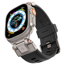 Заредете изображение във визуализатора на галерията – Spigen Durapro Armor PU Strap for Apple Watch 4/5/6/7/8/9/SE/Ultra 1/2 (42 / 44 / 45 / 49 mm) - Black
