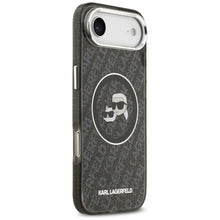 Заредете изображение във визуализатора на галерията – KARL LAGERFELD case for IPHONE 17 Air compatible with MagSafe KLHMP17MHMKBKCHOK (IML Glitter K&amp;C Heads Logo) black
