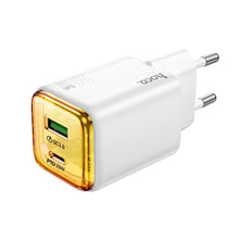 Заредете изображение във визуализатора на галерията – HOCO wall charger USB A + Type C PD QC3.0 3A 20W N52 white
