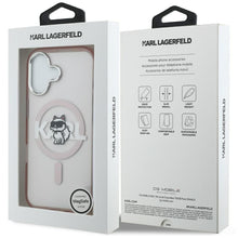 Заредете изображение във визуализатора на галерията – KARL LAGERFELD case for IPHONE 17 compatible with MagSafe KLHMP17SHGCHGKBP (IML Choupette Sketch Logo) pink
