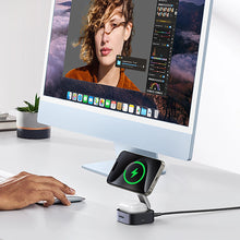 Заредете изображение във визуализатора на галерията – Ugreen W702 3in1 inductive charger with MagSafe / Qi2 and USB-C port for phone / headphones - black
