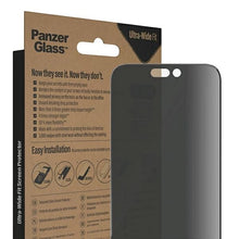 Заредете изображение във визуализатора на галерията – PanzerGlass Ultra-Wide Fit Tempered Glass Antibacterial Privacy with Positioner for iPhone 14 Pro Max
