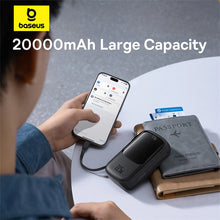 Заредете изображение във визуализатора на галерията – Baseus Qpow Pro+ 20000mAh 22.5W powerbank with built-in USB-C cable and display - black
