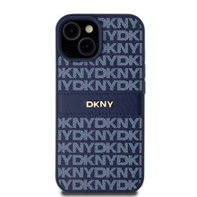 Заредете изображение във визуализатора на галерията – Original Case DKNY hardcase Leather Mono Stripe &amp; Metal Logo DKHCP15SPRTHSLB for Iphone 15/14/13 blue
