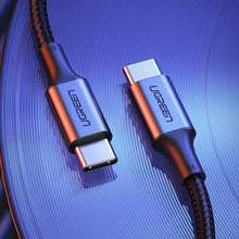 Заредете изображение във визуализатора на галерията – Ugreen US316 70428 USB-C - USB-C PD QC FCP cable 100W 5A 480Mb/s 1.5m - gray
