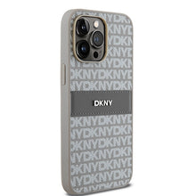 Заредете изображение във визуализатора на галерията – Original Case DKNY hardcase Leather Mono Stripe &amp; Metal Logo DKHCP14XPRTHSLE for Iphone 14 Pro Max beige
