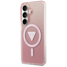 Заредете изображение във визуализатора на галерията – GUESS case for SAMSUNG S26 GUHMS26SHGTMLCGP (Magnetic IML Gradient Triangle) pink

