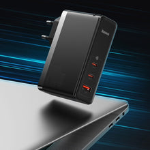Заредете изображение във визуализатора на галерията – Baseus GaN5 Pro fast charger 2xUSB-C + USB 140W EU black (CCGP100201)
