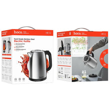 Заредете изображение във визуализатора на галерията – HOCO stainless steel electric kettle 1,7L HE12 stainless steel
