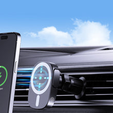 Заредете изображение във визуализатора на галерията – Dudao FW11 car phone holder with 15W inductive charger for air vent / cockpit - black
