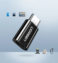 Заредете изображение във визуализатора на галерията – Ugreen adapter micro USB to USB Type C adapter black (30391)
