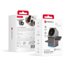 Заредете изображение във визуализатора на галерията – Wireless charger Forcell F-Energy 3in1 Rotation Cube Qi2 compatible with MagSafe (F-06) silver
