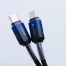 Заредете изображение във визуализатора на галерията – FORCELL F-ENERGY C357 cable Type C to Type C QC4.0 PD 5A 100W Gradient 1 m black
