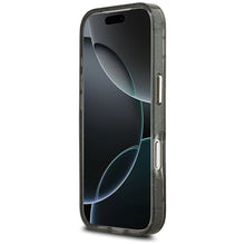 Заредете изображение във визуализатора на галерията – GUESS case for IPHONE 17 Pro Max compatible with MagSafe GUHMP17XHFLPEDK (IML Metal Glitter Flowers Triangle) black
