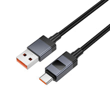 Заредете изображение във визуализатора на галерията – Cable USB A to USB C Hoco 5A with display 1 m X118 black

