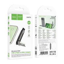 Заредете изображение във визуализатора на галерията – Adapter with holder USB C to USB C max 240W Hoco UA47A black

