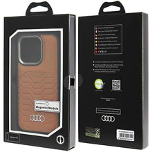 Заредете изображение във визуализатора на галерията – Audi Synthetic Leather case with MagSafe for iPhone 15 Pro - brown
