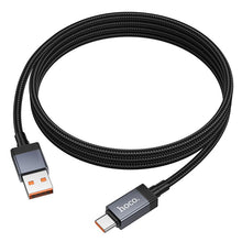 Заредете изображение във визуализатора на галерията – Cable USB A to USB C Hoco 5A with display 1 m X118 black
