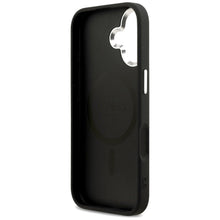 Заредете изображение във визуализатора на галерията – GUESS case for IPHONE 17 compatible with MagSafe GUHMP17XPSPOSSSK (PU W/ Peony Hot Stamp Script) black
