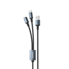 Заредете изображение във визуализатора на галерията – Dudao 2in1 USB cable for charging USB-A - USB-C / Lightning 6A 1.2m black (TGL2)
