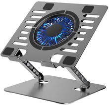 Заредете изображение във визуализатора на галерията – Cooling stand regulated for laptop ART P12 1 x USB A LED aluminium
