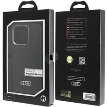 Заредете изображение във визуализатора на галерията – Audi Synthetic Leather case with MagSafe for iPhone 15 Pro - black
