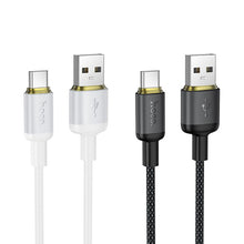 Заредете изображение във визуализатора на галерията – Cable USB A to USB C Hoco 3A 1 m X128 Benefit black
