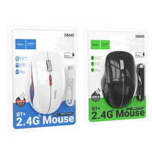Заредете изображение във визуализатора на галерията – Wireless mouse dual-mode (Bluetooth, 2.4G) 1600 dpi RGB Hoco GM43 black
