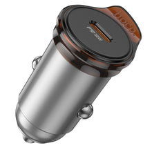 Заредете изображение във визуализатора на галерията – HOCO car charger Type C PD QC 30W NZ16 metal gray
