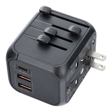 Заредете изображение във визуализатора на галерията – Travel charger / adapter SL-209PQ-2 WHOLE WORLD black
