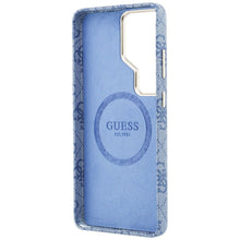 Заредете изображение във визуализатора на галерията – GUESS case for SAMSUNG S26 Ultra GUHMS26L5P4FWMSB (4G Script MagSafe) blue
