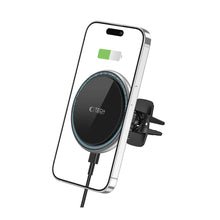 Заредете изображение във визуализатора на галерията – Tech-Protect A2 car phone holder with MagSafe 15W inductive charger for air vent - black
