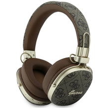 Заредете изображение във визуализатора на галерията – Wireless headphones Guess ENC Metal 4G Script Logo brown
