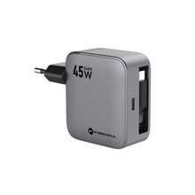 Заредете изображение във визуализатора на галерията – FORCELL F-ENERGY GaN III VT-R5 travel charger with retractable cable Type C and Type C charging port PD QC4.0 3A 45W gray
