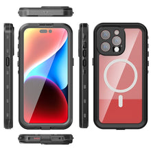 Заредете изображение във визуализатора на галерията – Waterproof case SHELLBOX DOT compatible with MagSafe for IPHONE 15 Pro Max black
