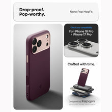 Заредете изображение във визуализатора на галерията – SPIGEN case NANO POP MAG compatible with MagSafe for IPHONE 18 Pro /17 Pro burgundy beam
