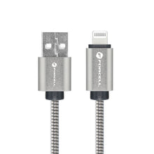 Заредете изображение във визуализатора на галерията – FORCELL F-ENERGY Metal C236 cable USB A to Lightning 2,4A 12W 2 m silver
