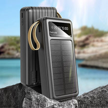 Заредете изображение във визуализатора на галерията – Dudao K18+ solar power bank USB-A / USB-C / Lightning / micro USB 20000 mAh - black

