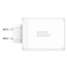 Заредете изображение във визуализатора на галерията – Silver Monkey SMA154 200W GaN charger 3xUSB-C PD USB-A QC 3.0 - white
