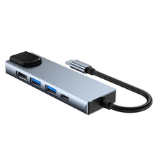 Заредете изображение във визуализатора на галерията – HUB Tech-Protect V3 5in1 USB-C - USB-A 3.0 / USB-A 2.0 / USB-C / HDMI / RJ45 - gray
