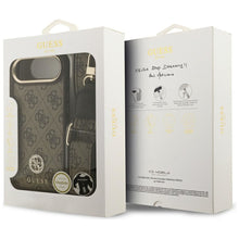 Заредете изображение във визуализатора на галерията – GUESS case for IPHONE 17 Air compatible with MagSafe GUHMP17MP4G4DCSW (PU W/ Strass Logo &amp; Big Strap Metal Buttons) brown
