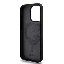 Заредете изображение във визуализатора на галерията – DKNY case for IPHONE 13 Pro compatible with MagSafe DKHMP13LSNYACH (DKNY HC MagSafe Silicone W/White Arch Logo) black
