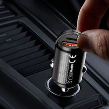 Заредете изображение във визуализатора на галерията – Dudao R3MAX 48W QC PD mini car charger - black
